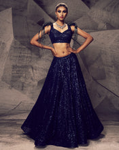 Load image into Gallery viewer, The Shimmering Blue Lehenga