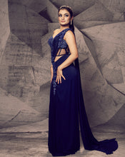 Load image into Gallery viewer, The Shimmering Blue Corset Sari