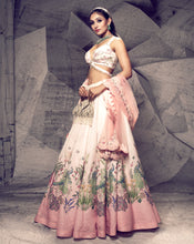 Load image into Gallery viewer, The Pink Floral Sequins Ombre Lehenga