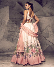 Load image into Gallery viewer, The Pink Floral Sequins Ombre Lehenga