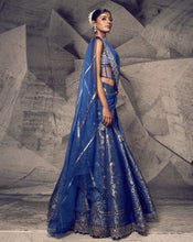 Load image into Gallery viewer, The Anant Blue Corset Lehenga

