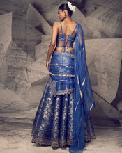 Load image into Gallery viewer, The Anant Blue Corset Lehenga
