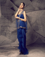 Load image into Gallery viewer, The Anant Blue Corset Dhoti