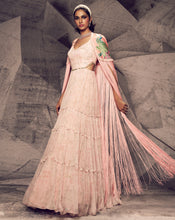 Load image into Gallery viewer, The Pink Floral Cape Anarkali