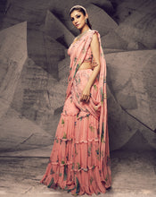 Load image into Gallery viewer, The Pink Floral Sharara Sari