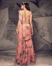 Load image into Gallery viewer, The Pink Floral Sharara Sari