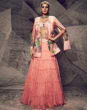 Load image into Gallery viewer, The Pink Floral Jacket Lehenga