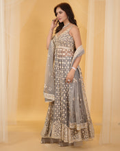 Load image into Gallery viewer, The Grey Floral Anarkali