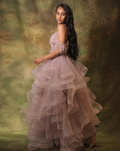 Load image into Gallery viewer, The Lavender Corset Ruffle Gown
