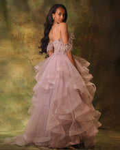Load image into Gallery viewer, The Lavender Corset Ruffle Gown
