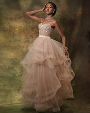 Load image into Gallery viewer, The Pink Corset Ruffle Gown
