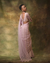 Load image into Gallery viewer, The Lilac Lucknowi Sari