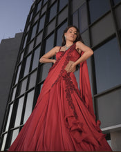 Load image into Gallery viewer, The Red Lehenga Sari