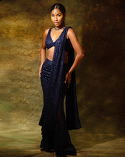 Load image into Gallery viewer, The Shimmering Slit Sari
