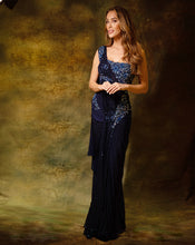 Load image into Gallery viewer, The Shimmering Blue Embroidered Gown