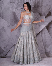 Load image into Gallery viewer, The Spree Blue Lehenga