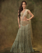 Load image into Gallery viewer, The Tiered Mirror Lehenga

