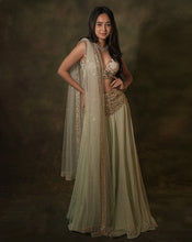 Load image into Gallery viewer, The Celadon Mirror Lehenga
