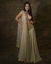 Load image into Gallery viewer, The Celadon Mirror Lehenga