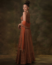 Load image into Gallery viewer, The Rust Zardozi Lehenga