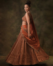 Load image into Gallery viewer, The Rust Zardozi Lehenga