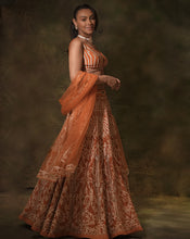 Load image into Gallery viewer, The Rust Gota Lehenga