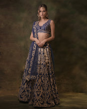 Load image into Gallery viewer, The Electrical Blue Gota Lehenga
