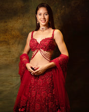 Load image into Gallery viewer, The Red Floral Lehenga