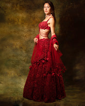 Load image into Gallery viewer, The Red Floral Lehenga