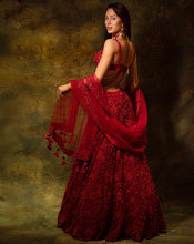 Load image into Gallery viewer, The Red Floral Lehenga
