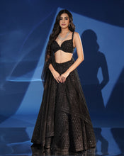 Load image into Gallery viewer, Midnight Black Lehenga Set
