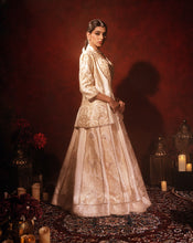 Load image into Gallery viewer, Ivory brocade Blazer Lehenga set