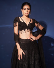 Load image into Gallery viewer, Shimmering Black Lehenga