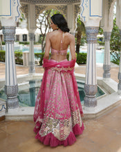Load image into Gallery viewer, Ainna Ombre Pink Mirror Lehenga