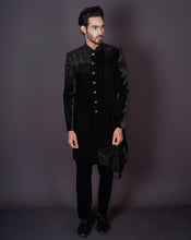 Load image into Gallery viewer, MOF Asymmetrical Black Sherwani