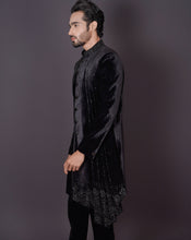 Load image into Gallery viewer, MOF Asymmetrical Black Sherwani