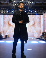 Load image into Gallery viewer, MOF Asymmetrical Black Sherwani