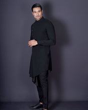 Load image into Gallery viewer, Asymmetrical Black Kurta