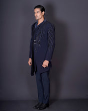 Load image into Gallery viewer, Asymmetrical Blue Bandhgala