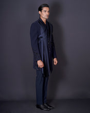 Load image into Gallery viewer, Asymmetrical Blue Bandhgala