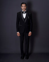 Load image into Gallery viewer, Black Embroidered Tuxedo Set
