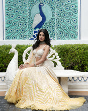 Load image into Gallery viewer, Ainna Ombre Yellow Mirror Lehenga