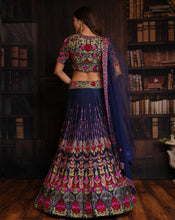 Load image into Gallery viewer, The Blue Floral Lehenga
