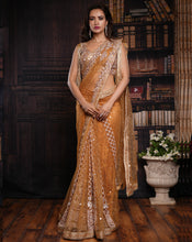 Load image into Gallery viewer, The Tassel Gold Lucknowi Sari