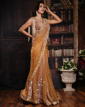 Load image into Gallery viewer, The Tassel Gold Lucknowi Sari