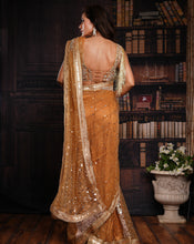 Load image into Gallery viewer, The Tassel Gold Lucknowi Sari