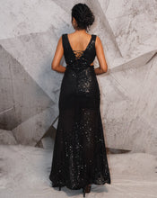 Load image into Gallery viewer, The Quintessential sequins black gown