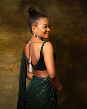 Load image into Gallery viewer, The Shimmering green skirt sari