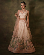 Load image into Gallery viewer, The Pink Floral Sequins Ombre Lehenga
