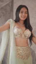 Load and play video in Gallery viewer, The Celadon Mirror Lehenga
